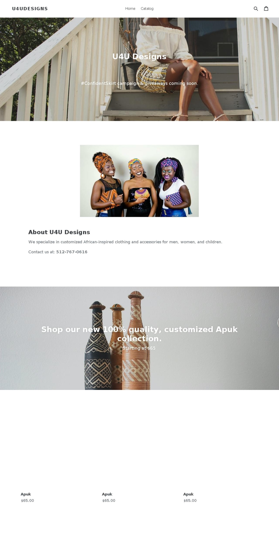 u4udesigns.com shopify website screenshot