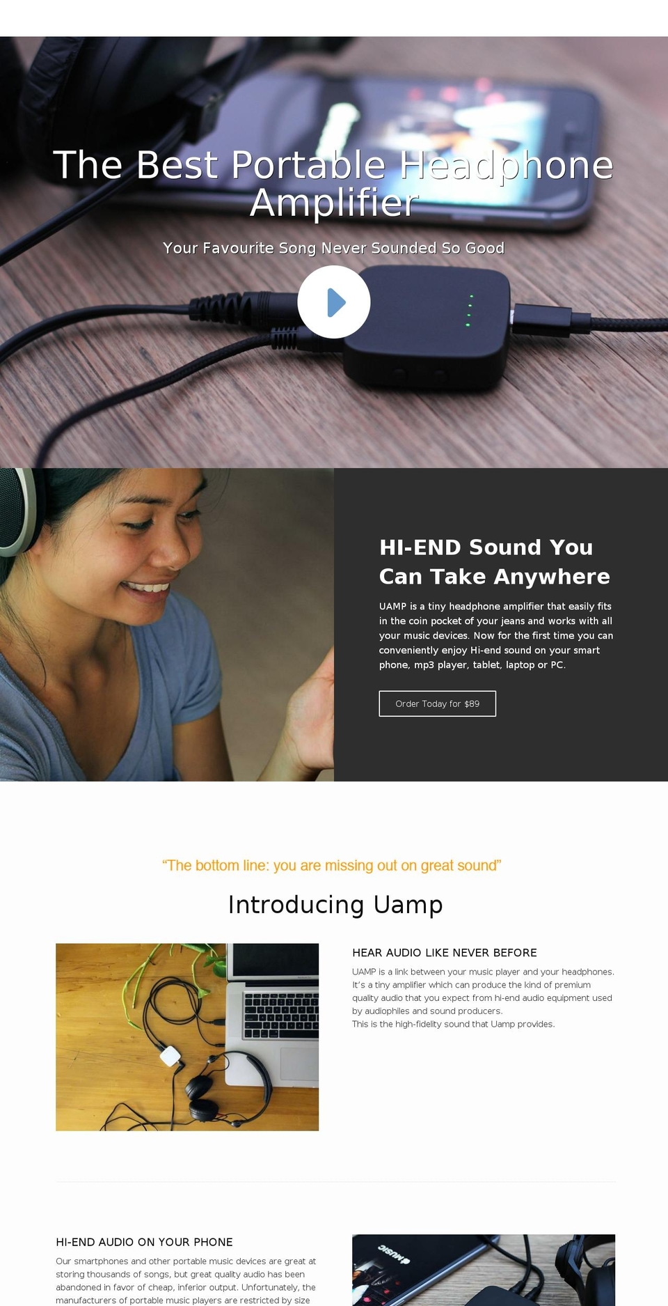 uamp.co shopify website screenshot