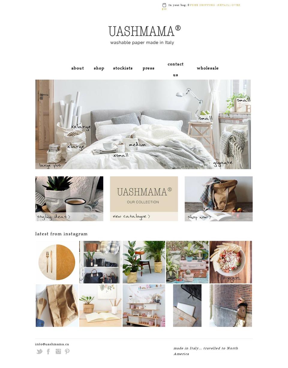 uashmama.ca shopify website screenshot