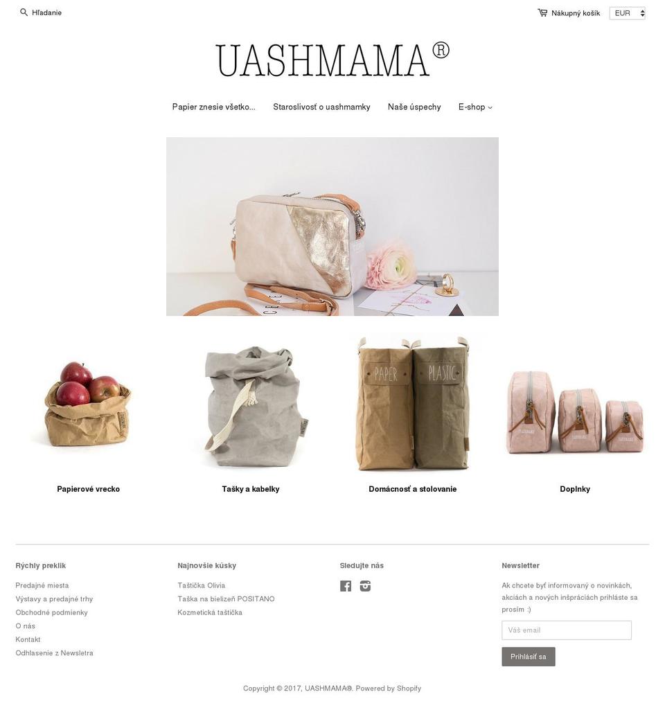 uashmama.sk shopify website screenshot