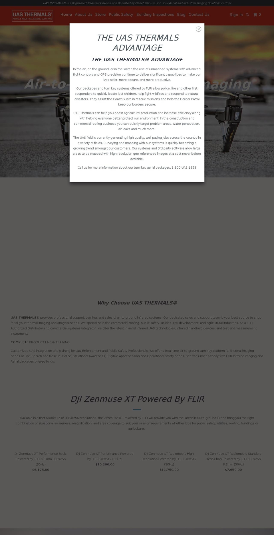 UAS THERMALS Shopify theme site example uavthermal.com