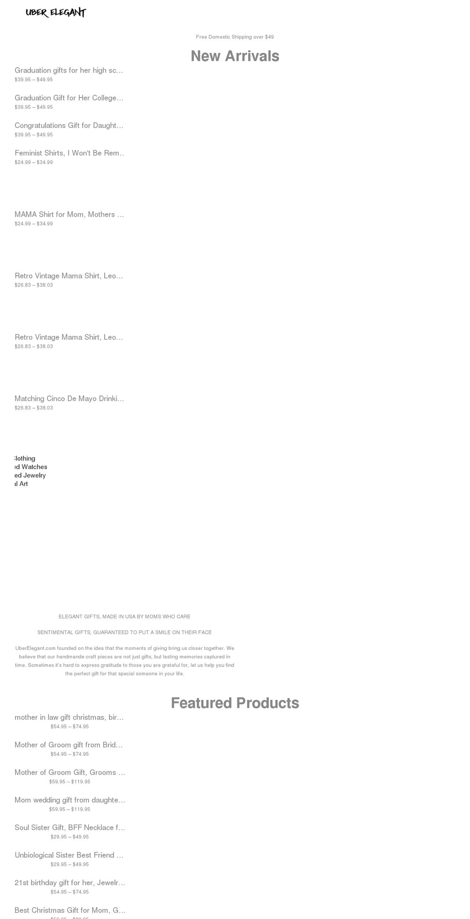 uberelegant.com shopify website screenshot