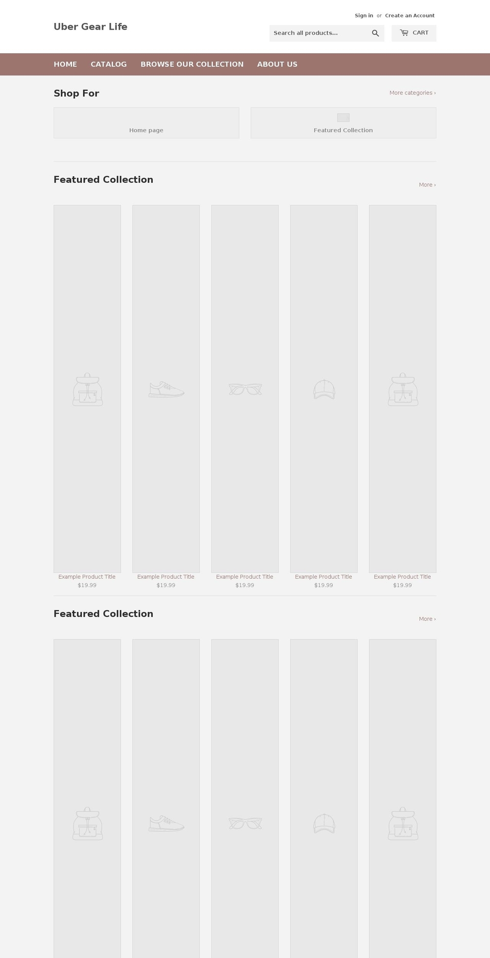 ubergearlife.com — Shopify storefront screenshot