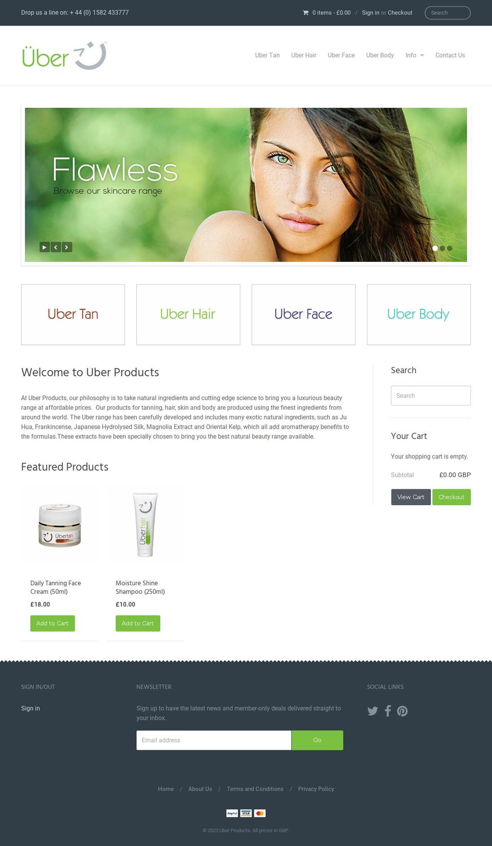uberproducts.co.uk shopify website screenshot