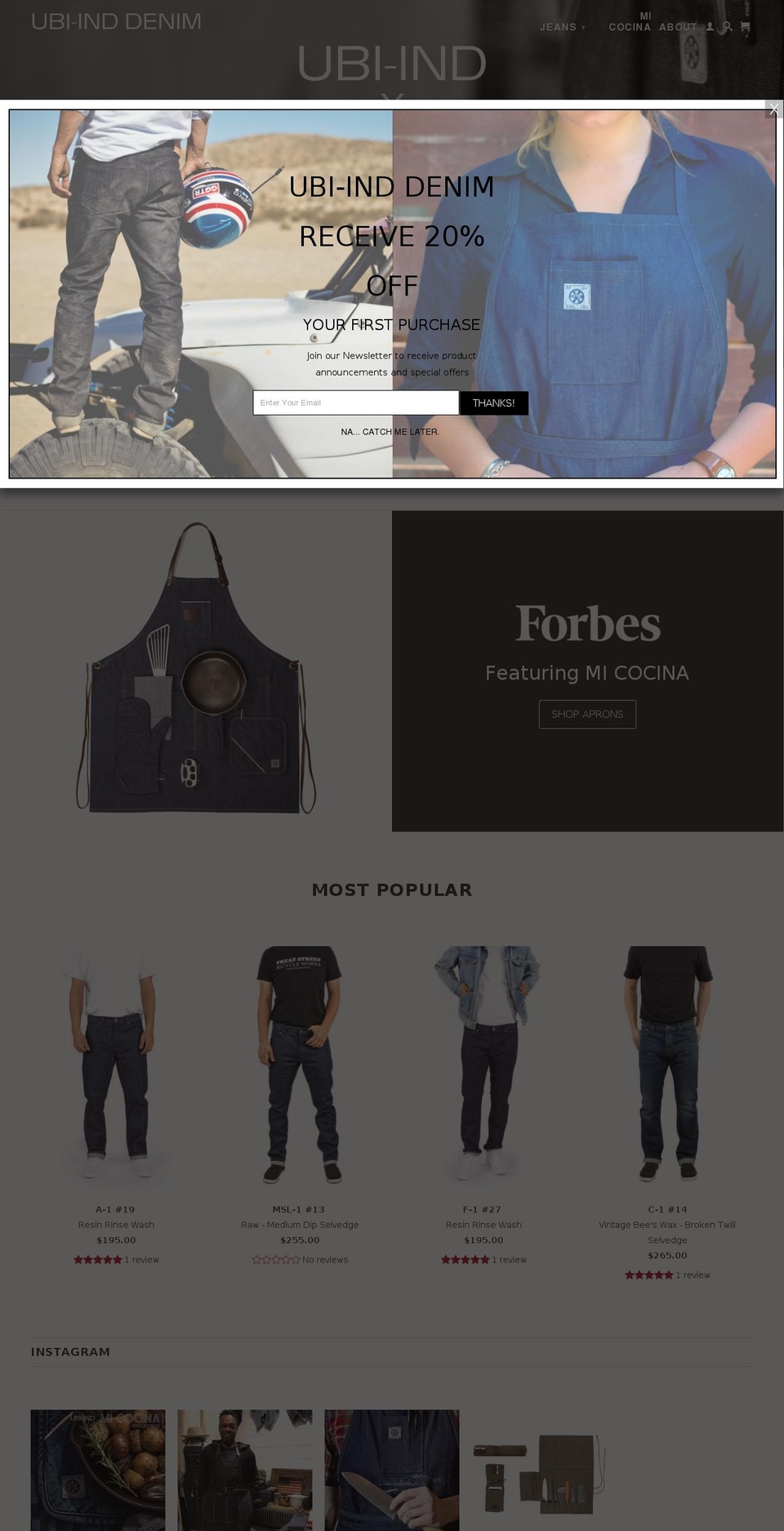 ubijeans.com shopify website screenshot