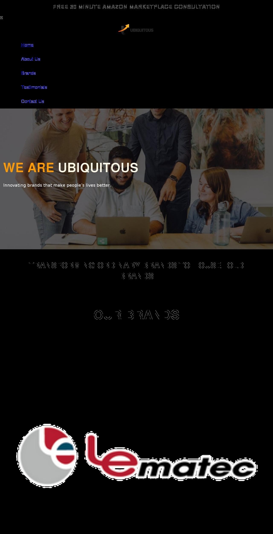 ubiquitouscompany.com shopify website screenshot
