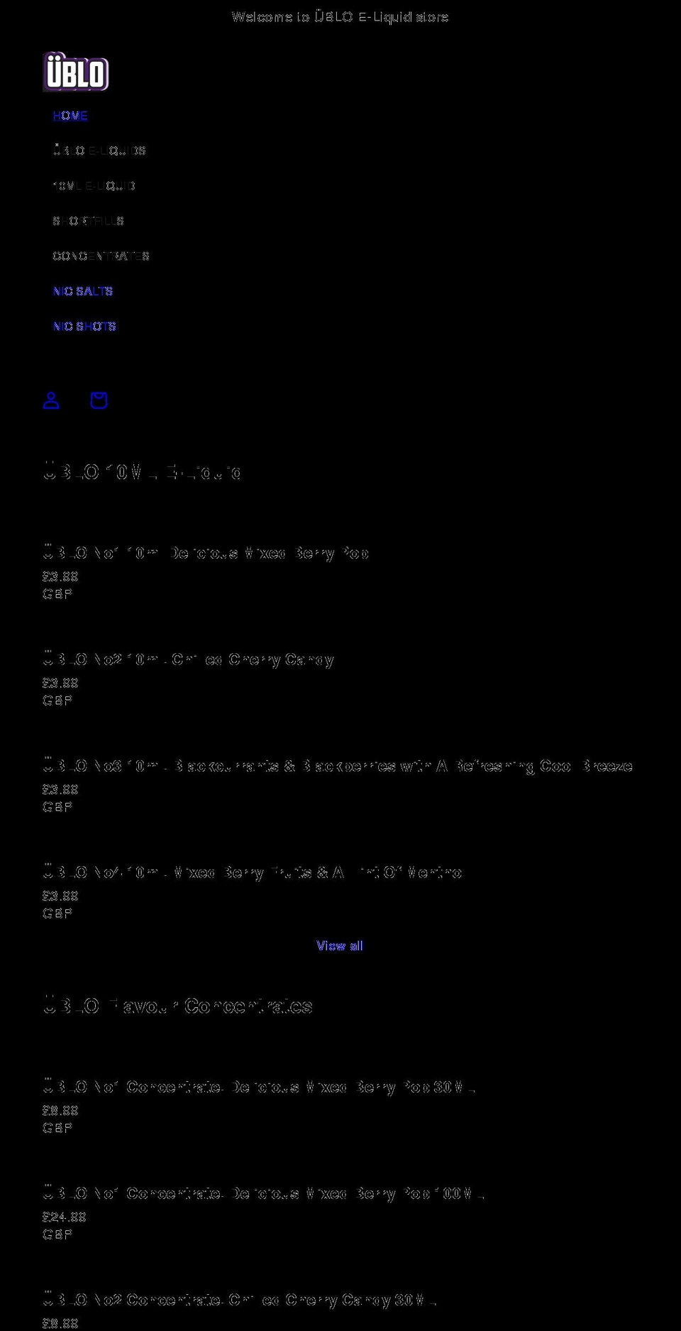 ublo.co.uk shopify website screenshot