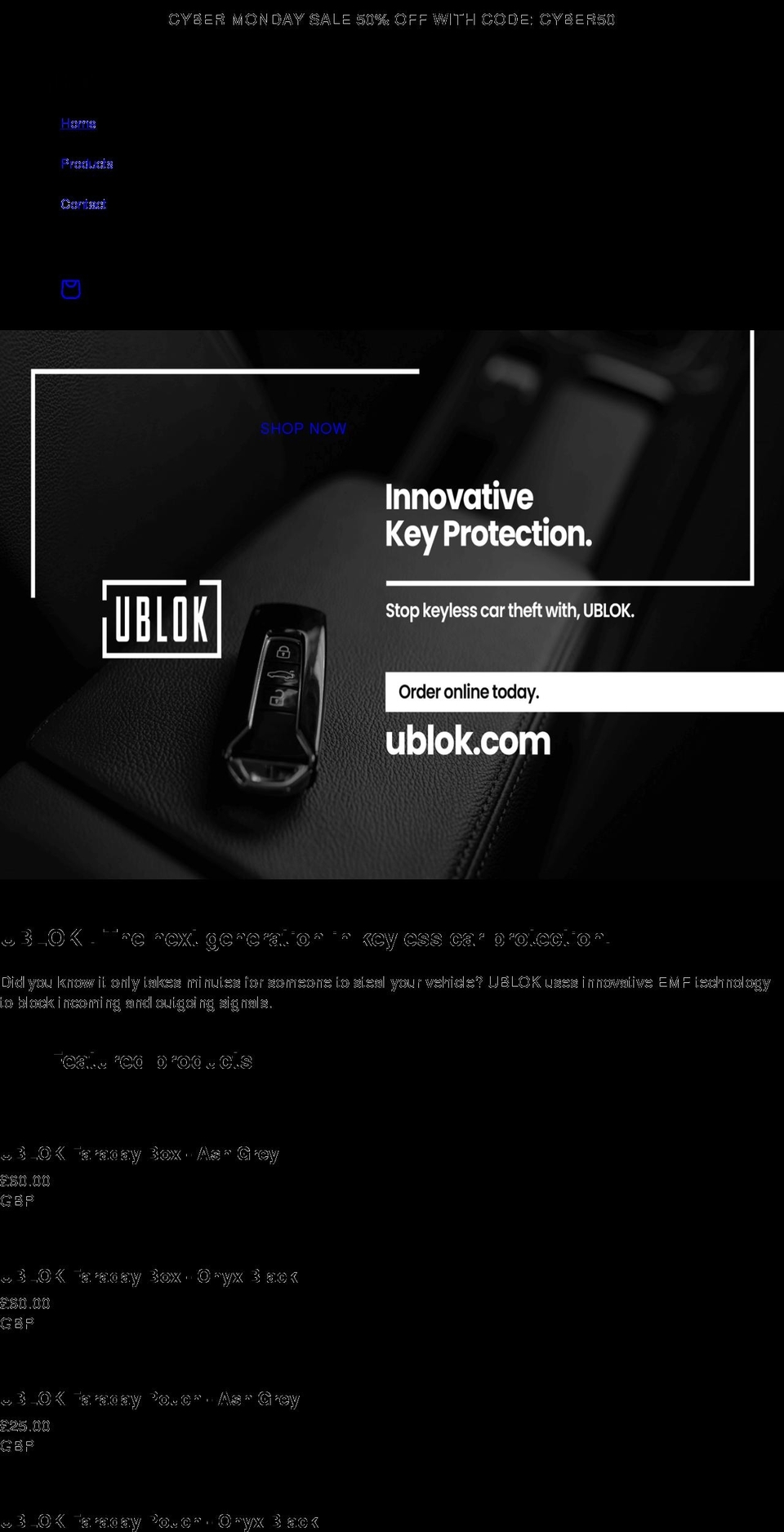 ublok.com shopify website screenshot