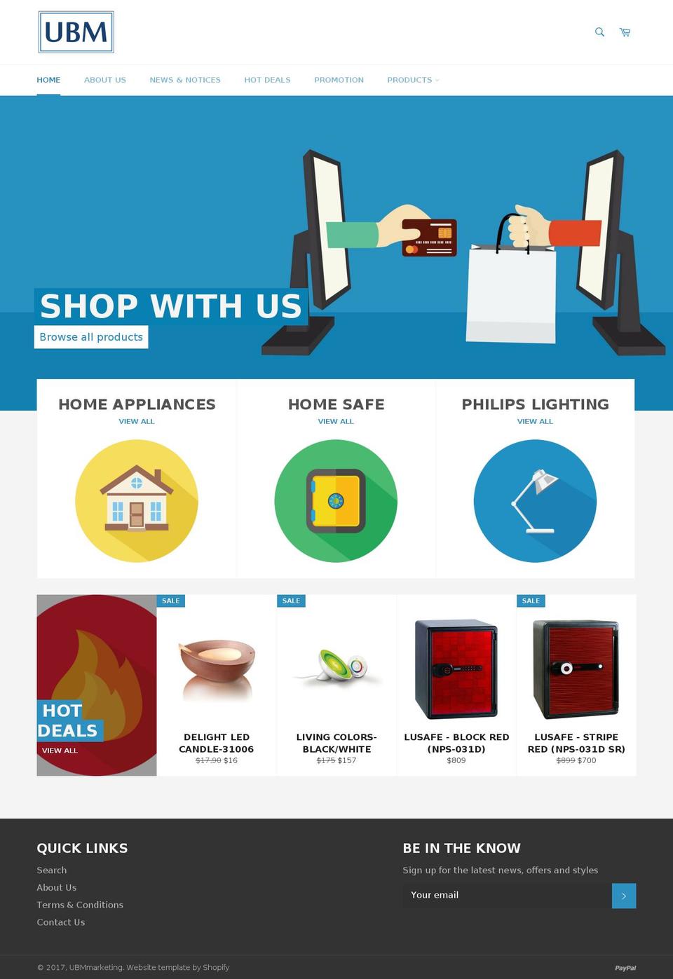 ubmmarketing.com shopify website screenshot
