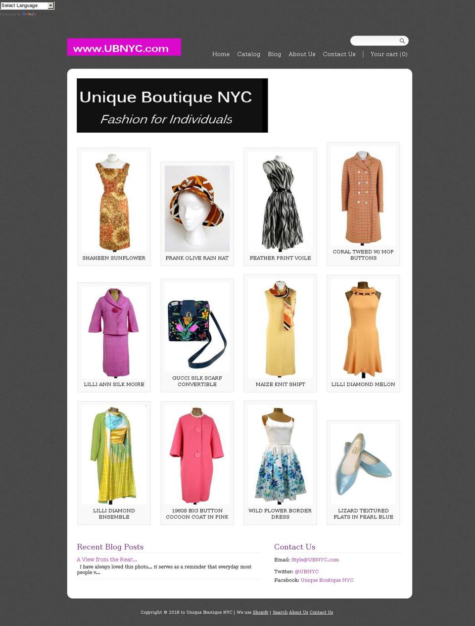 ubnyc.com — Shopify storefront screenshot