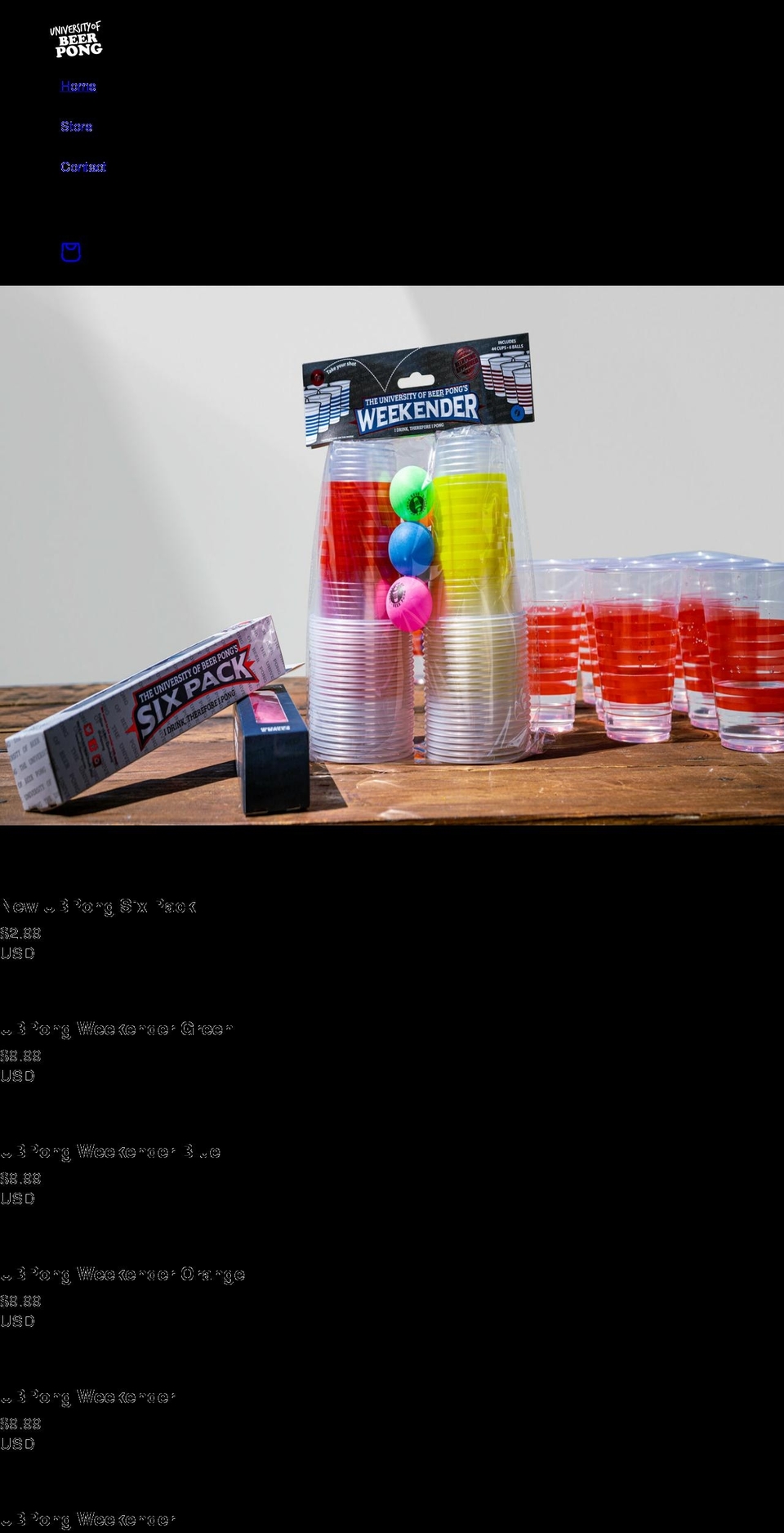 ubpong.com shopify website screenshot