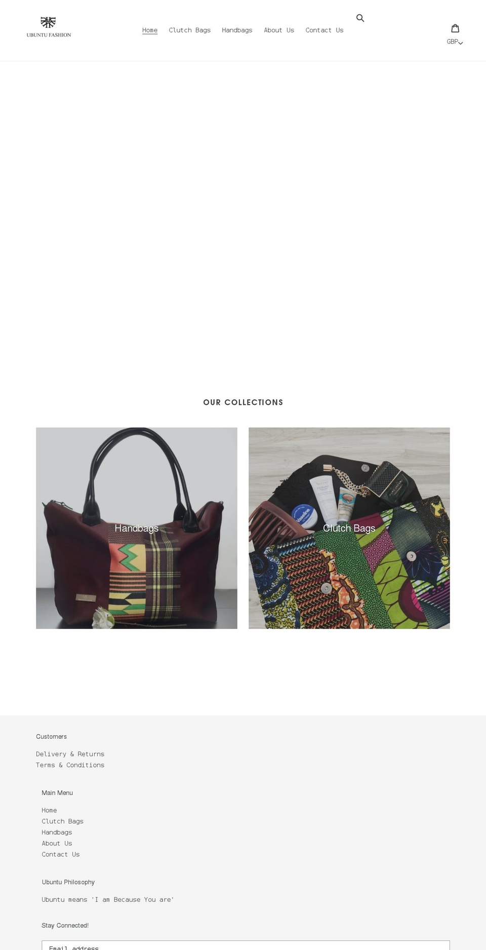 ubuntufashion.com shopify website screenshot