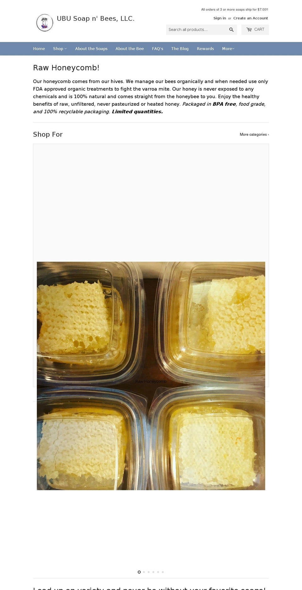 ubusoapnbees.com — Shopify storefront screenshot