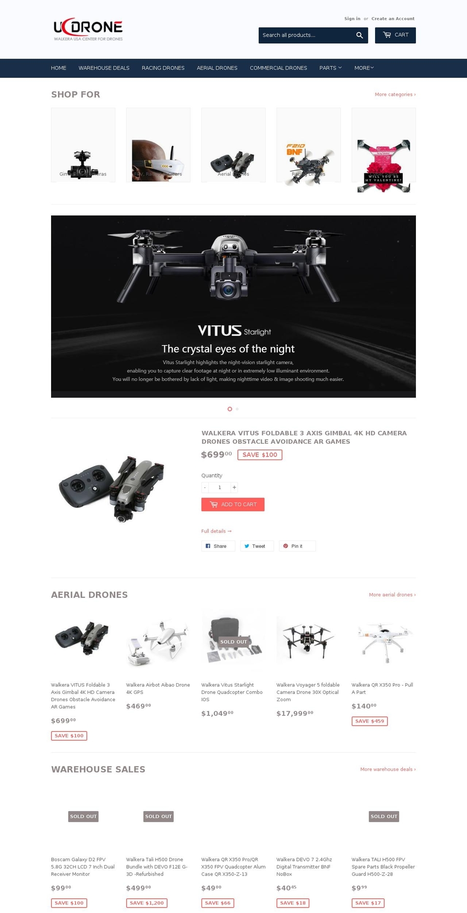 ucdrone.com shopify website screenshot