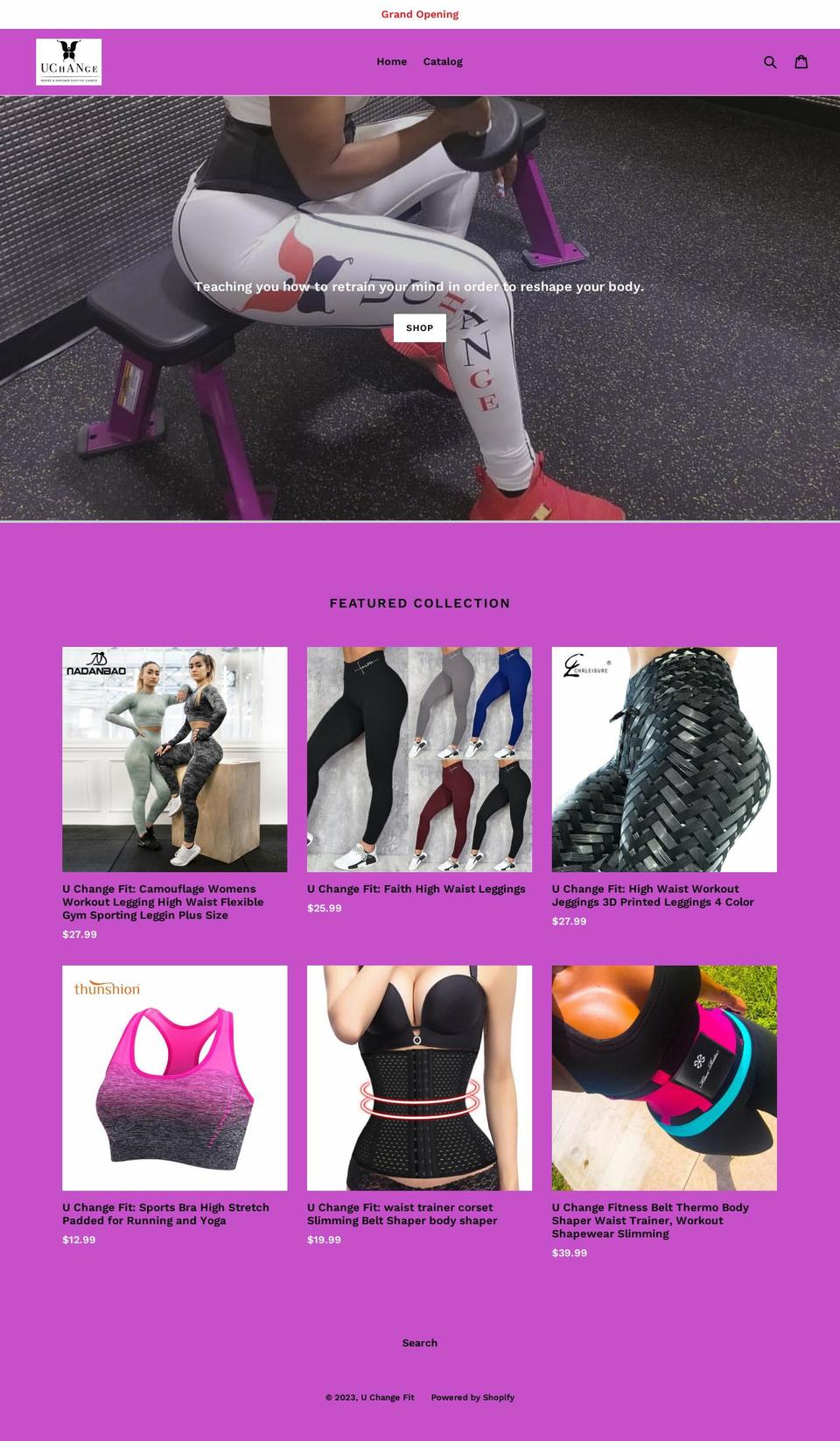 uchangefit.com shopify website screenshot
