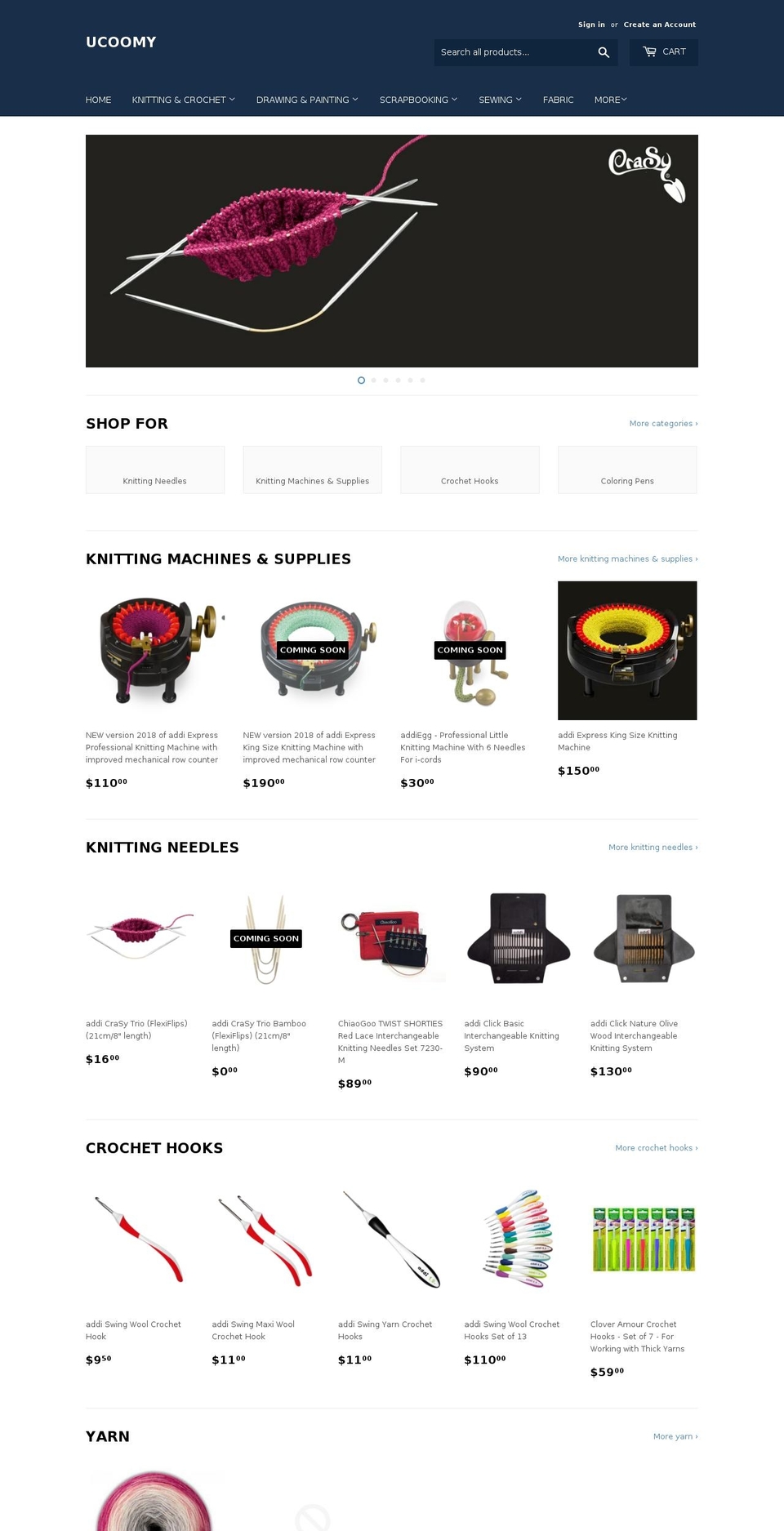 ucoomy.com shopify website screenshot