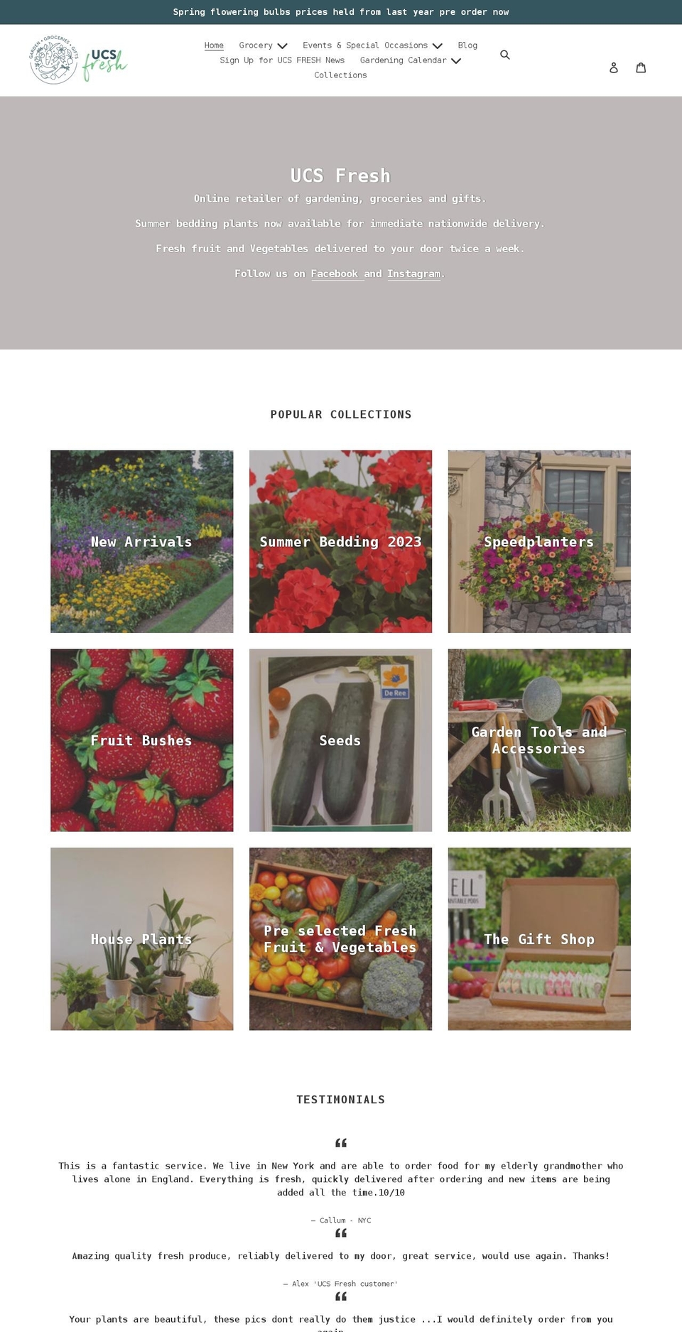 ucsfresh.com shopify website screenshot