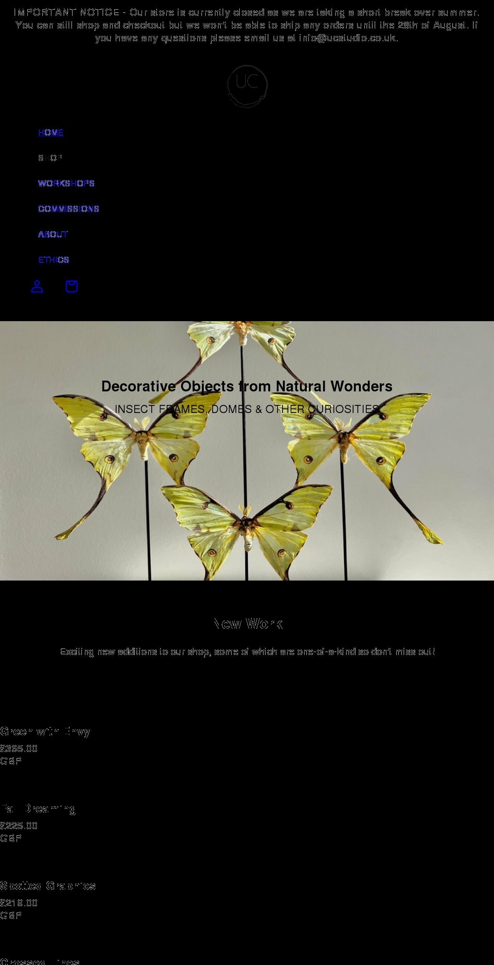 ucstudio.co.uk shopify website screenshot