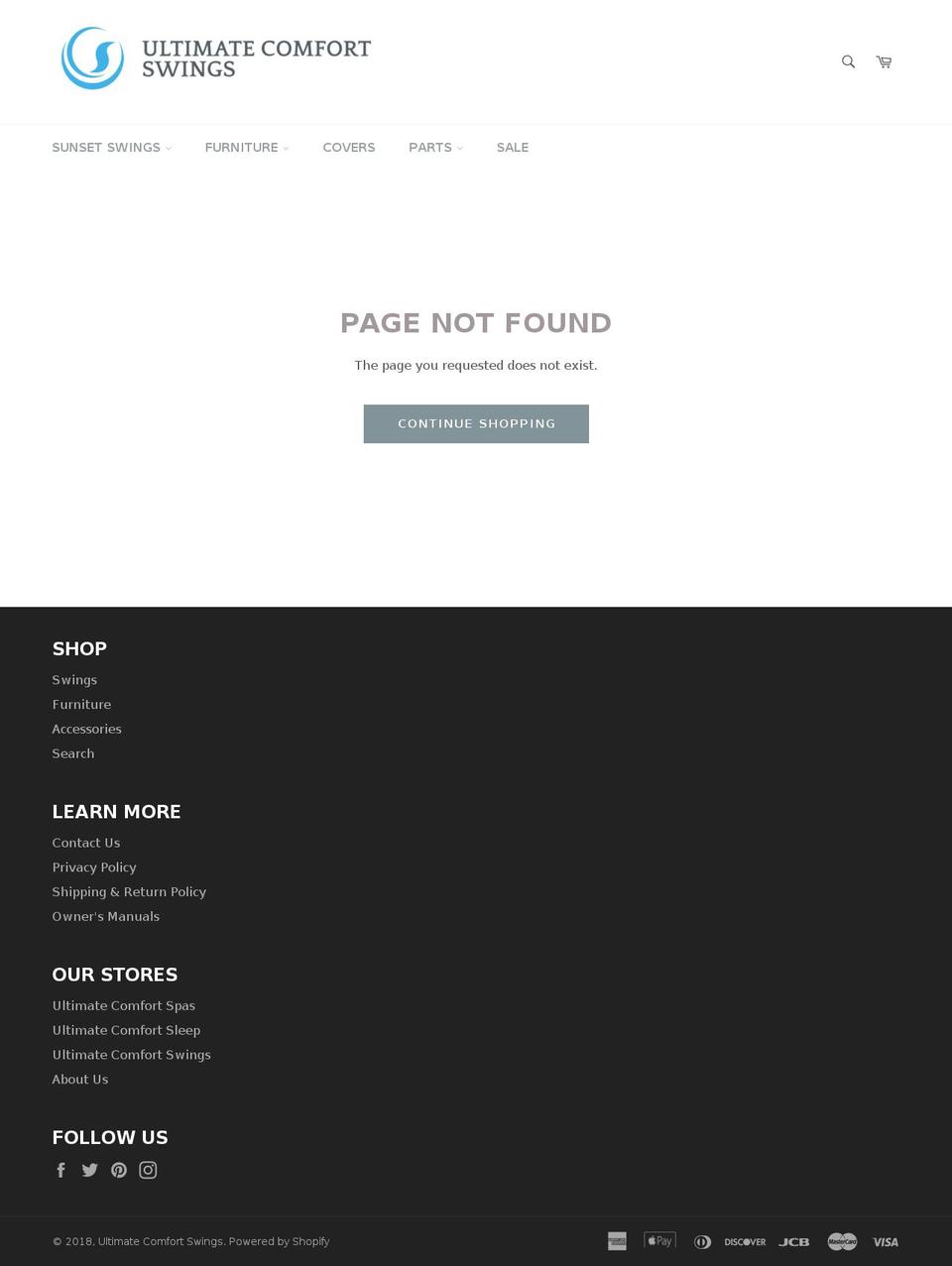 ucswingcovers.com — Shopify storefront screenshot