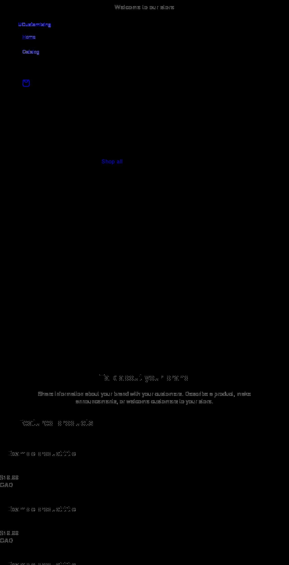 ucustomizing.com shopify website screenshot