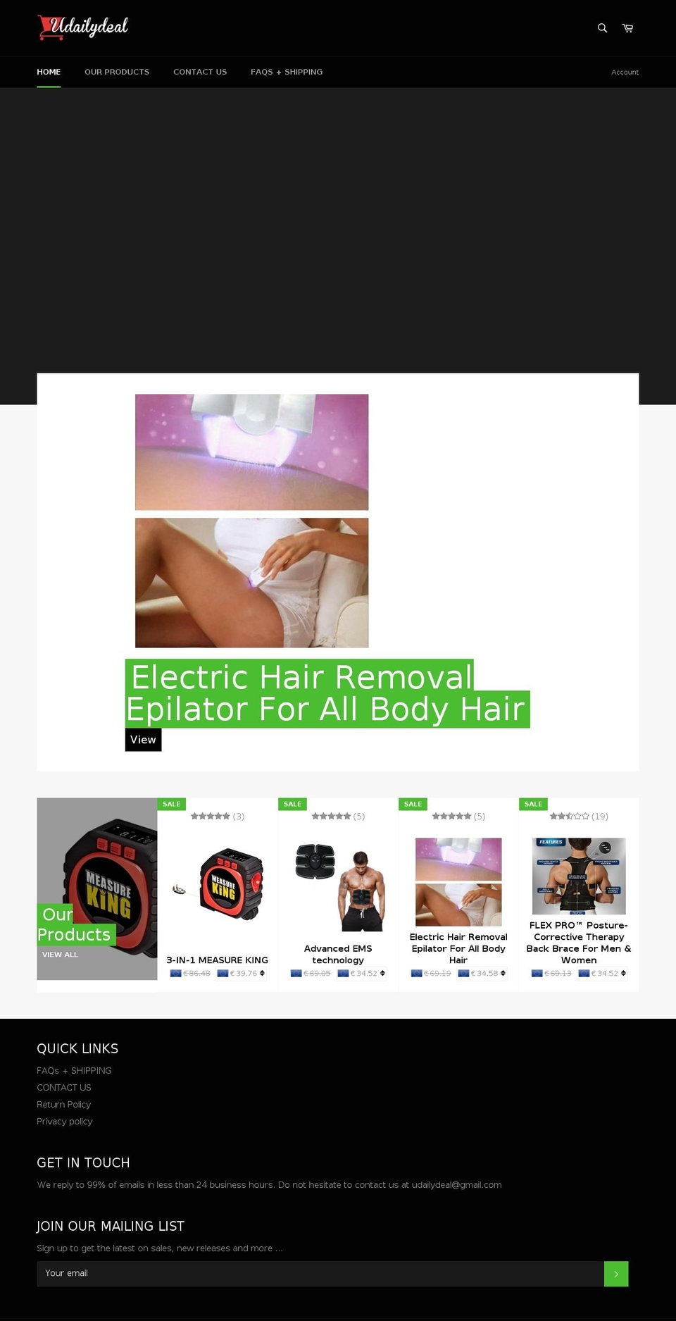 udailydeal.com — Shopify storefront screenshot