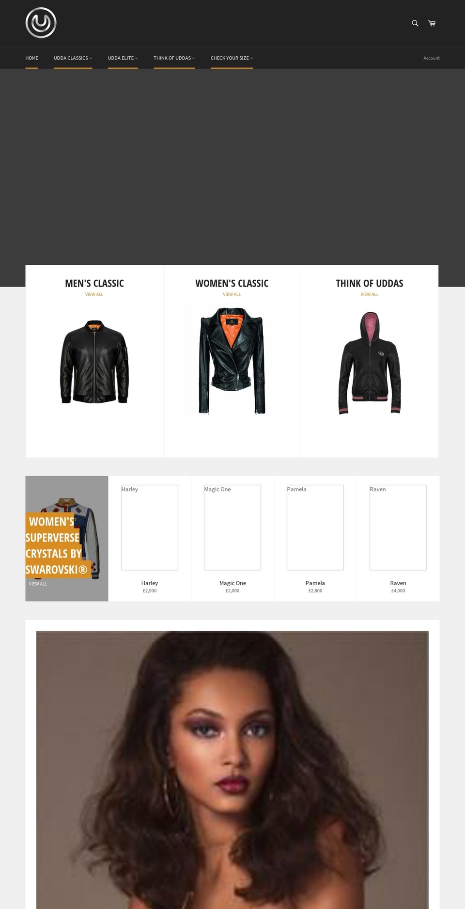 uddajackets.com — Shopify storefront screenshot