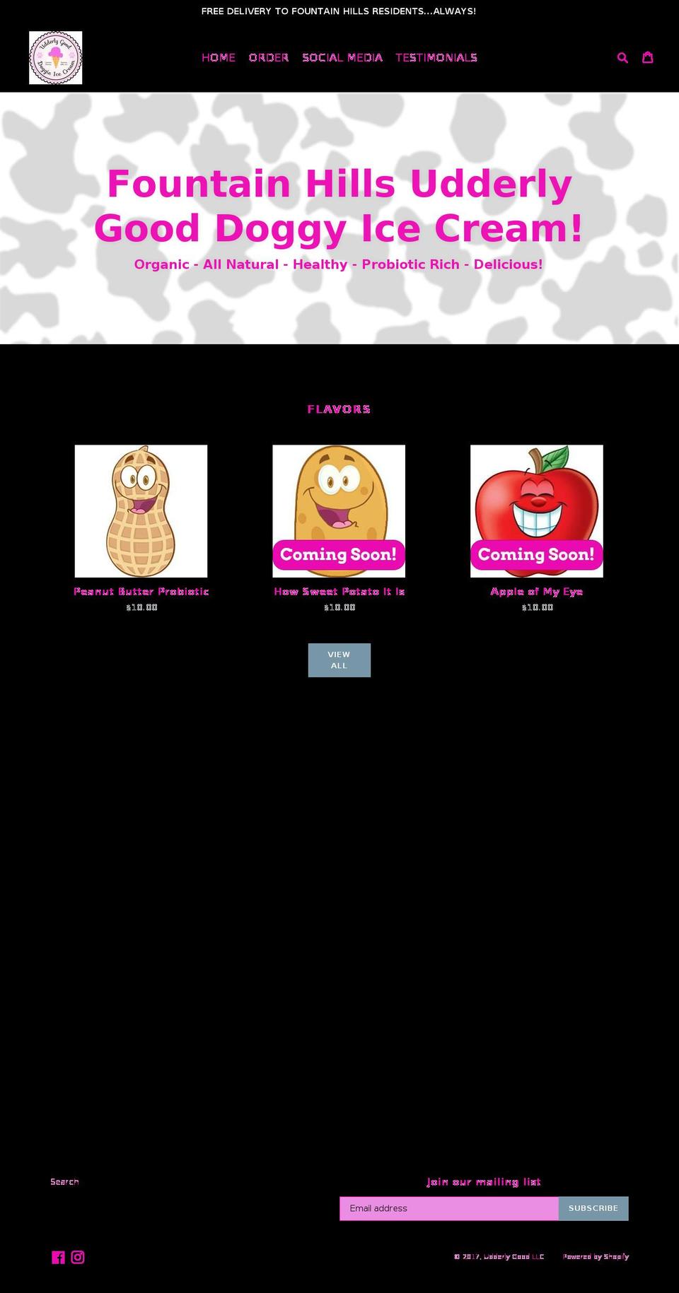 udderlygood.com shopify website screenshot