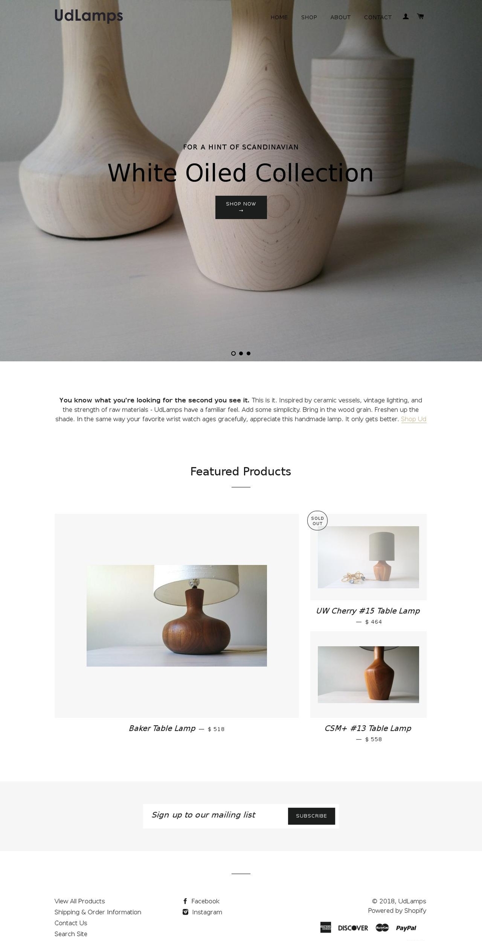udlamps.com — Shopify storefront screenshot