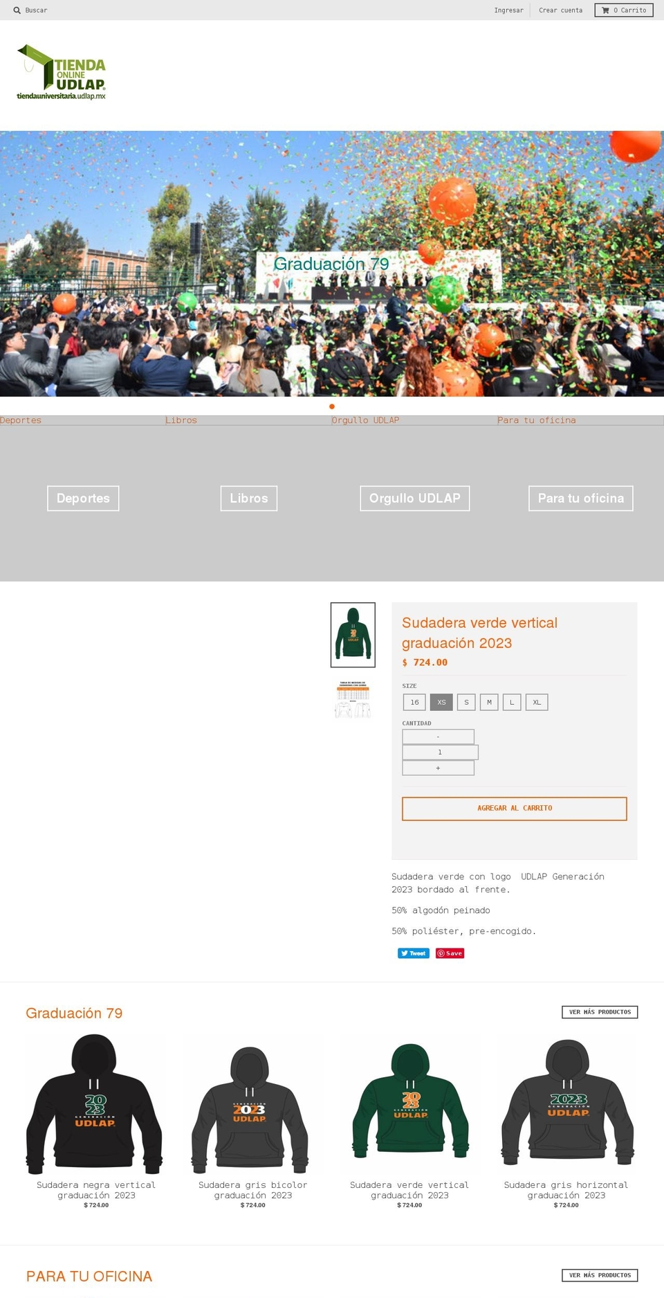 udlapstore.myshopify.com — Shopify storefront screenshot
