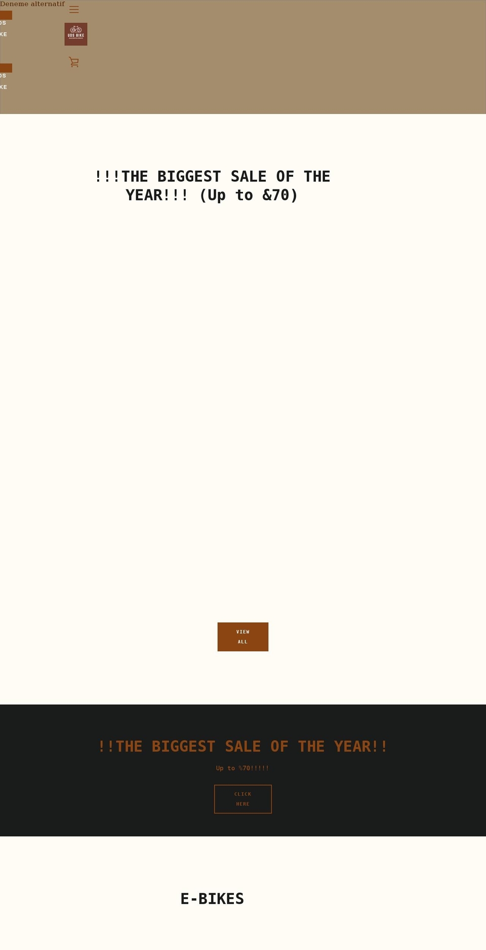 udsbike.com shopify website screenshot