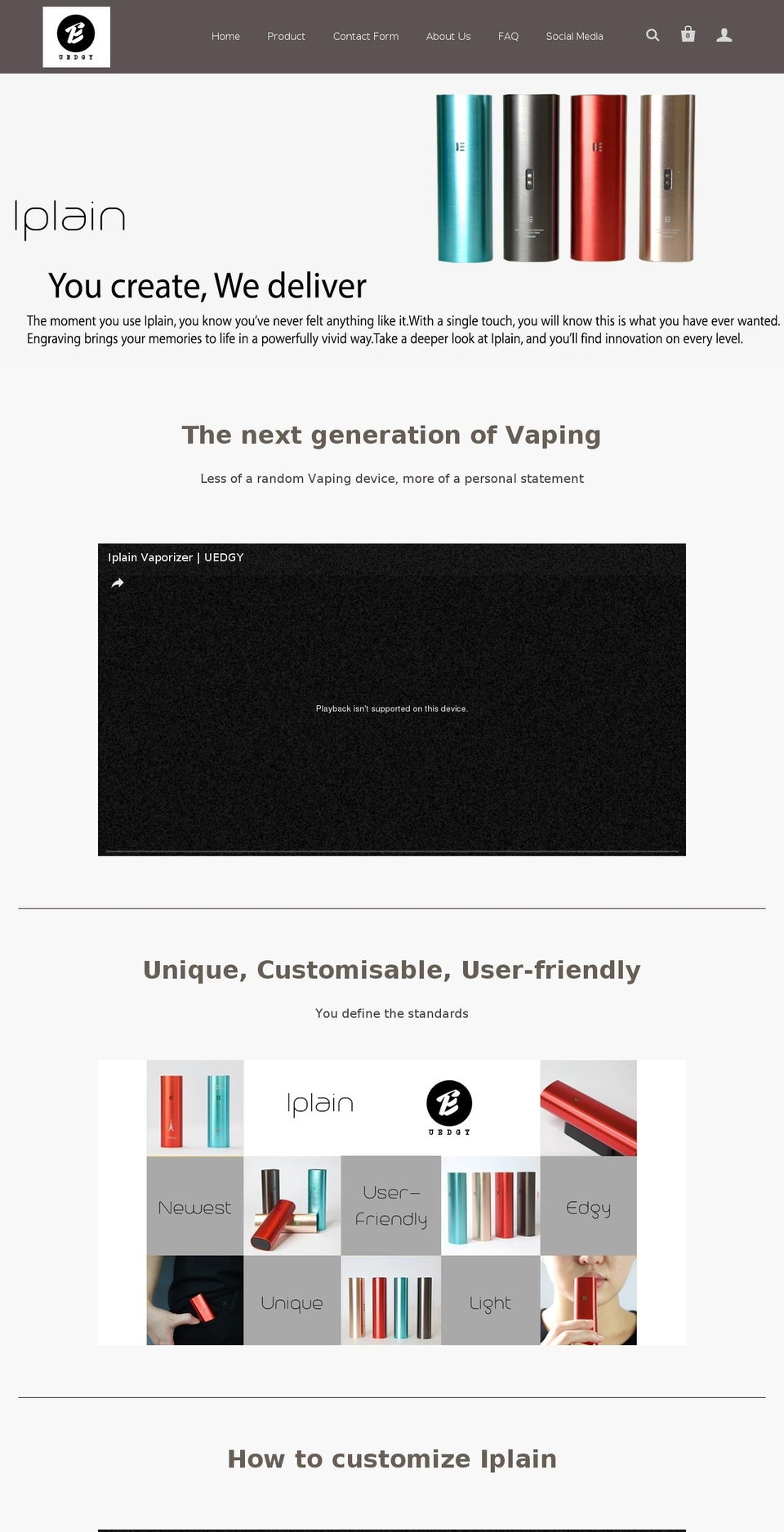 uedgy.com shopify website screenshot