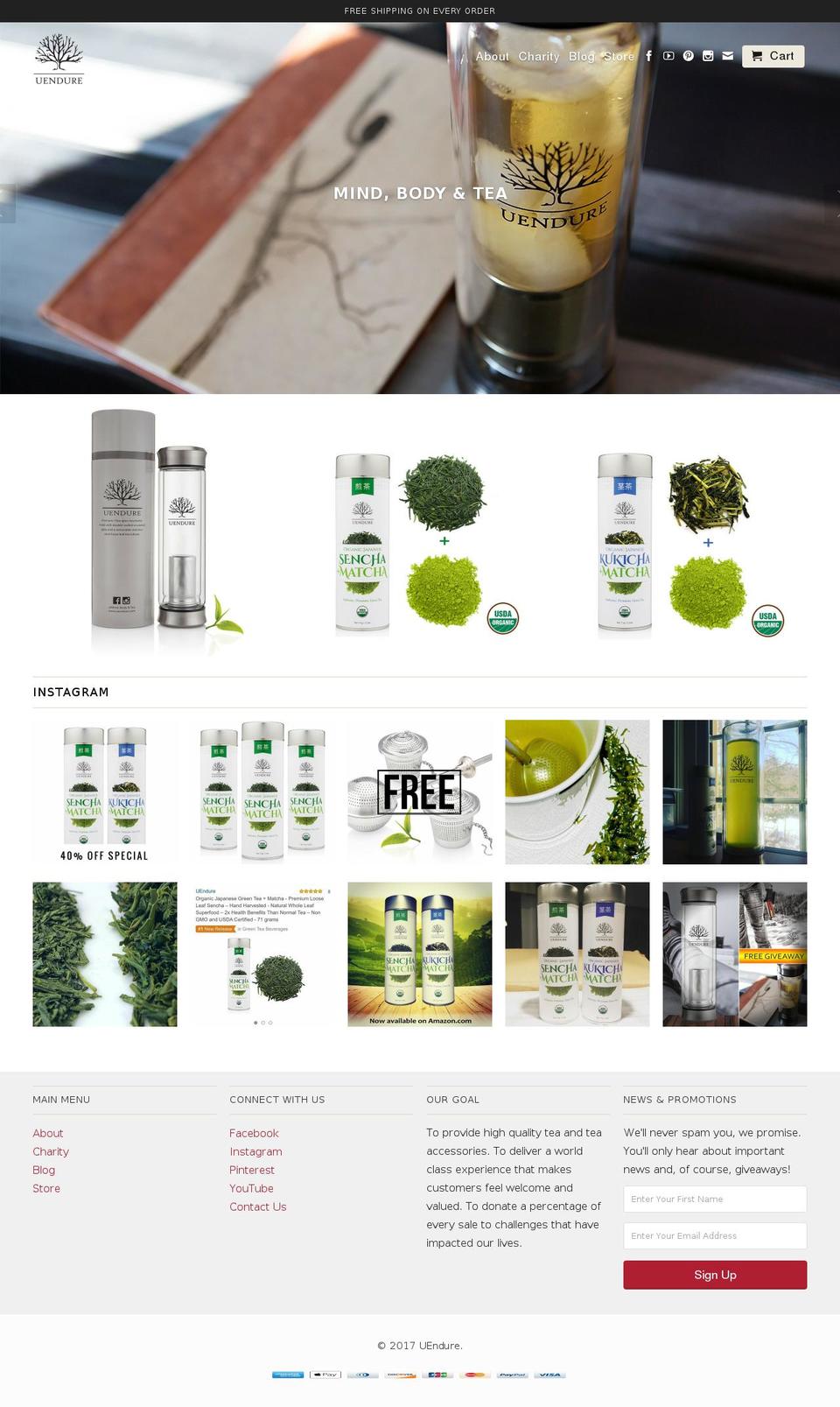 uendure.com shopify website screenshot