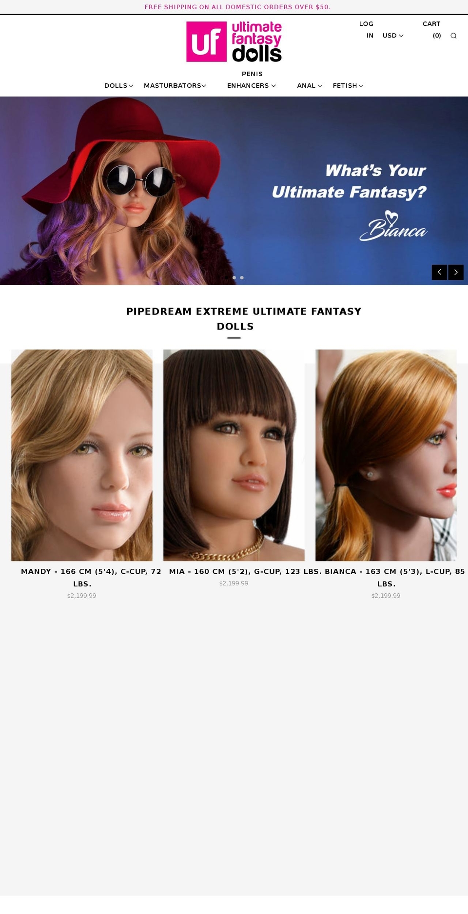 ufdolls.com shopify website screenshot