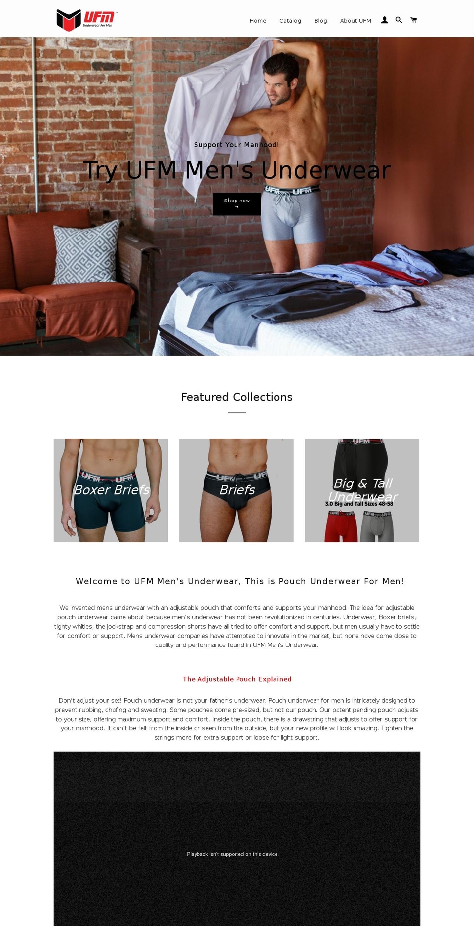 ufmmensunderwear.com shopify website screenshot