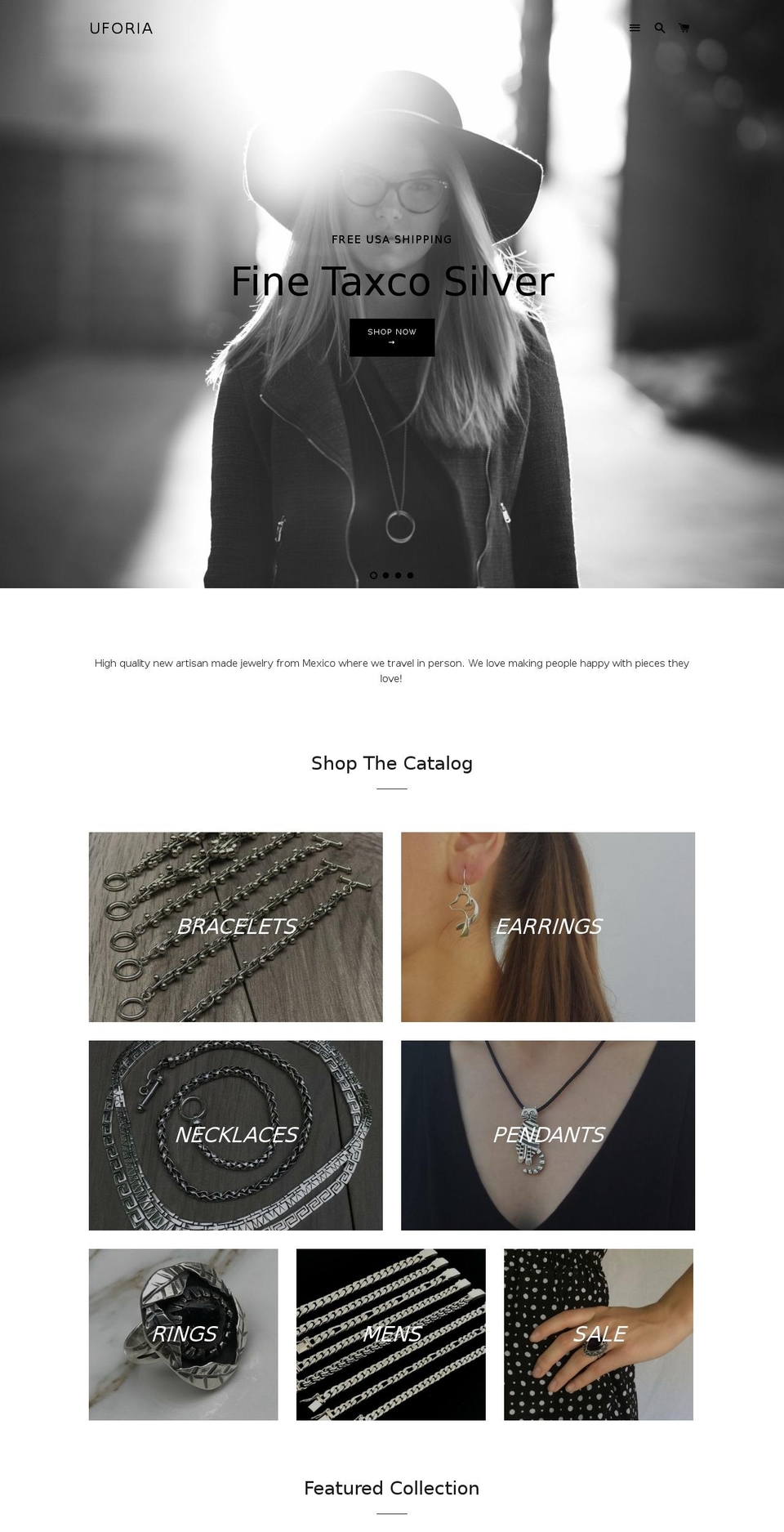 uforiajewelry.com — Shopify storefront screenshot