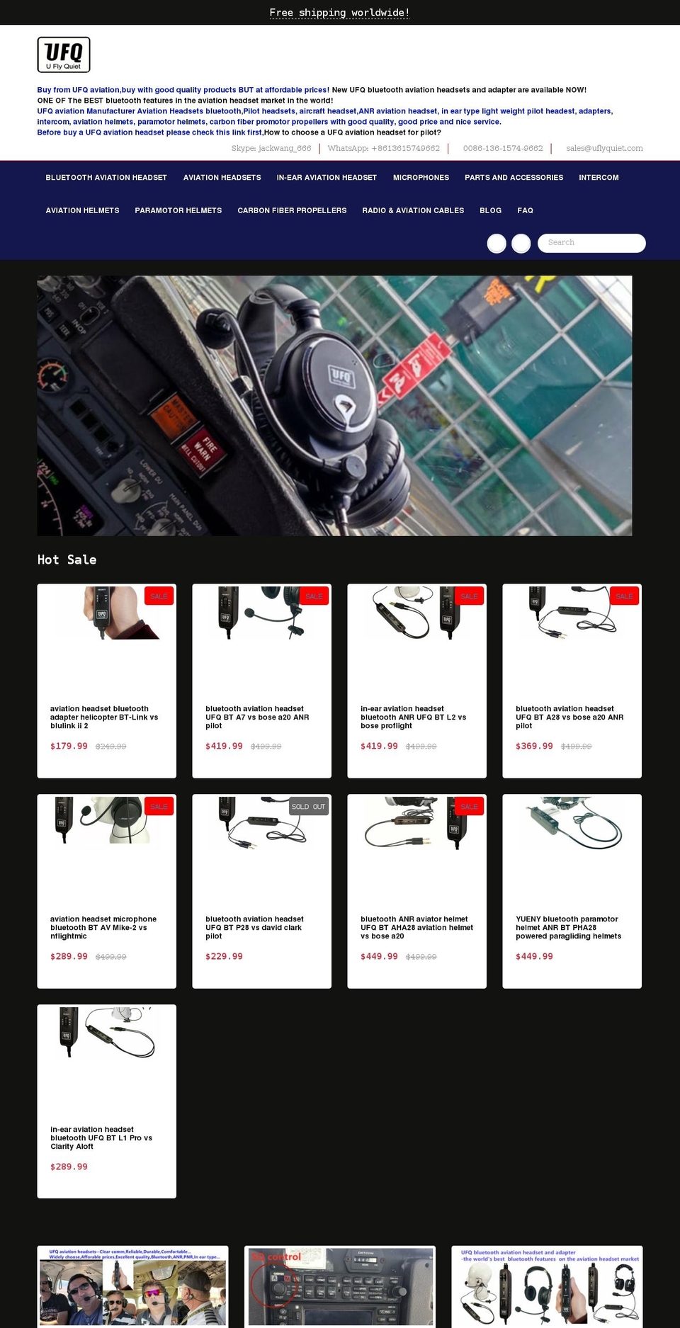 ufqaviation.com shopify website screenshot