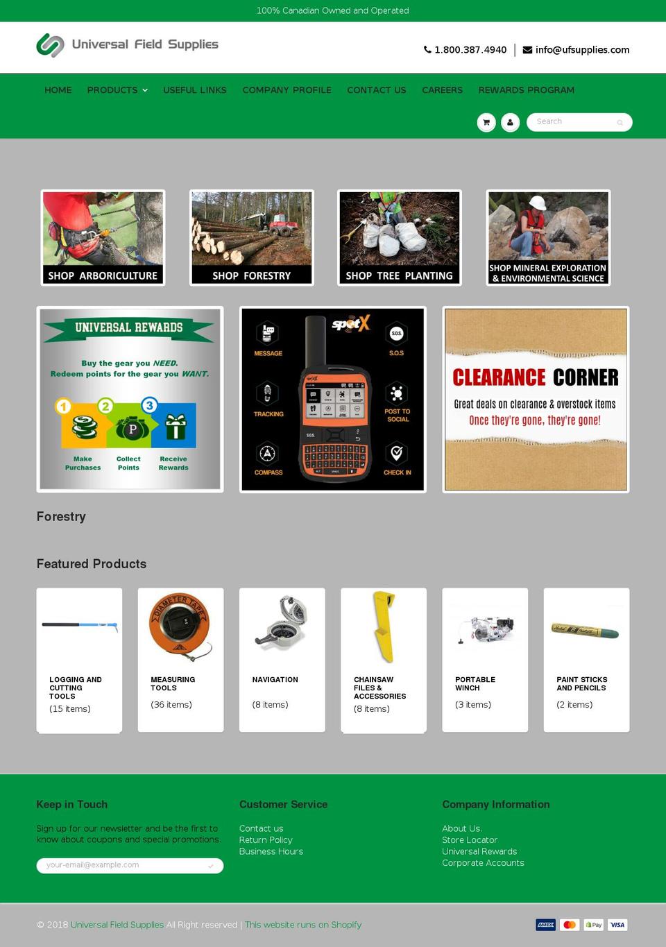 ufsupplies.ca shopify website screenshot