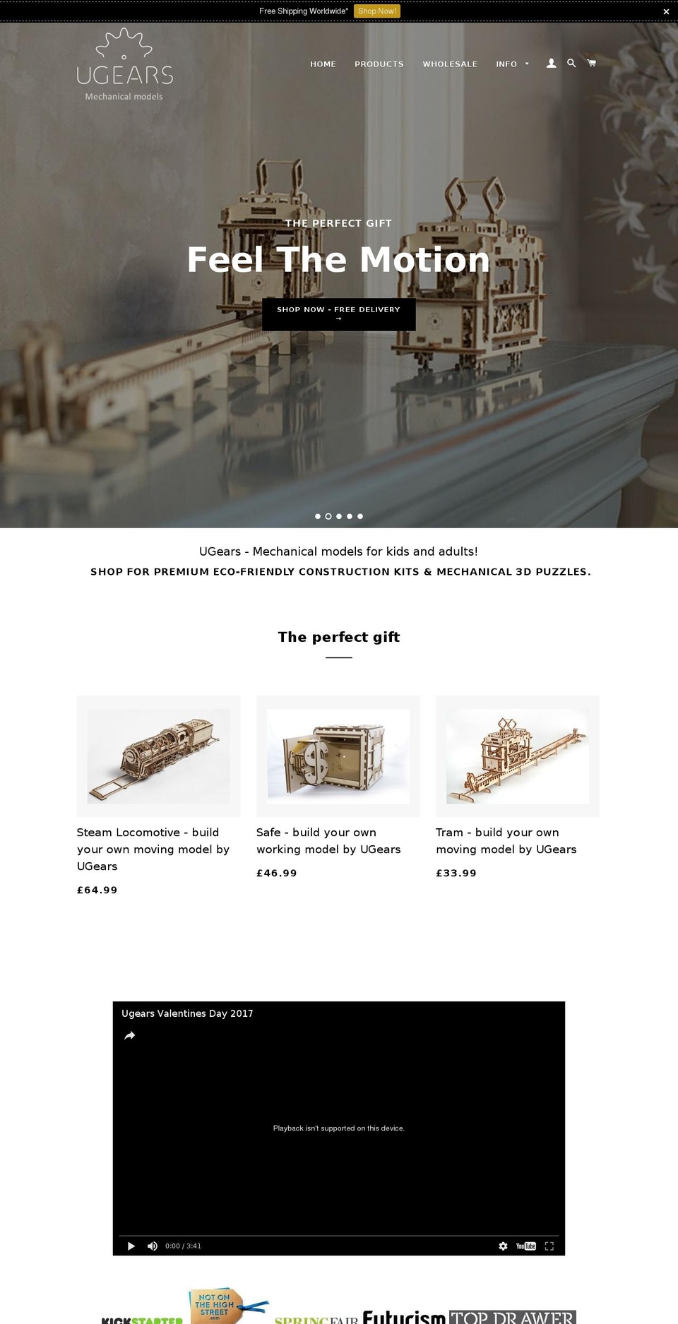 porto Shopify theme site example ugears.online