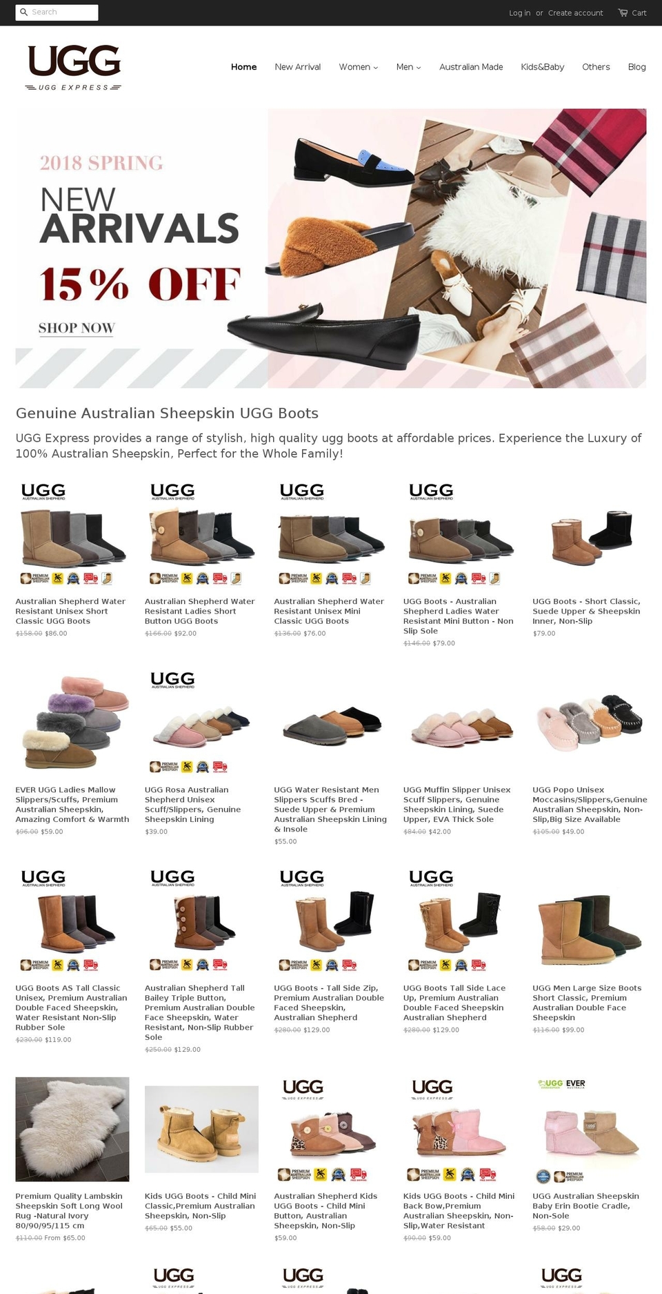 uggexpress.com shopify website screenshot