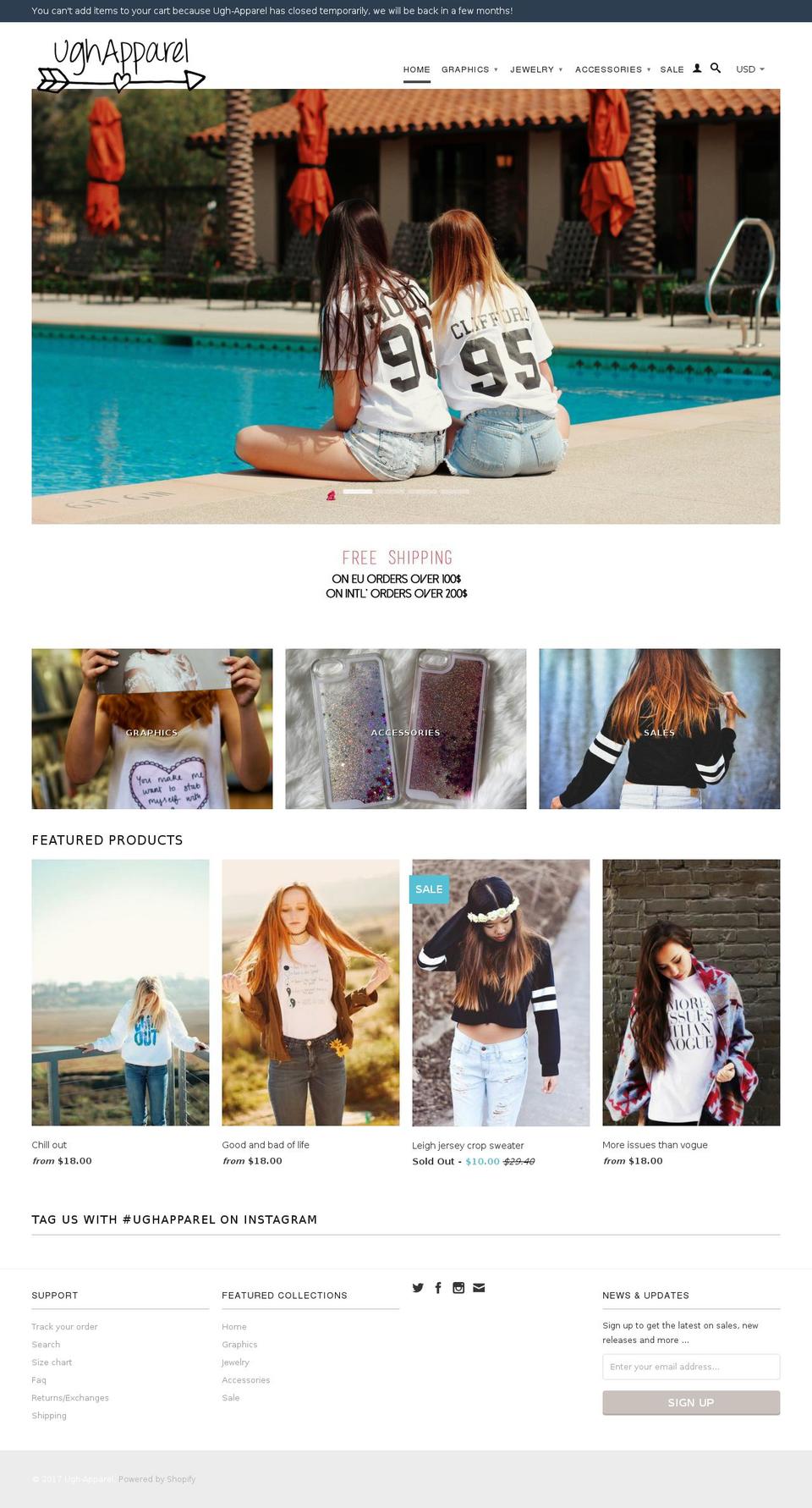 ugh-apparel.com shopify website screenshot