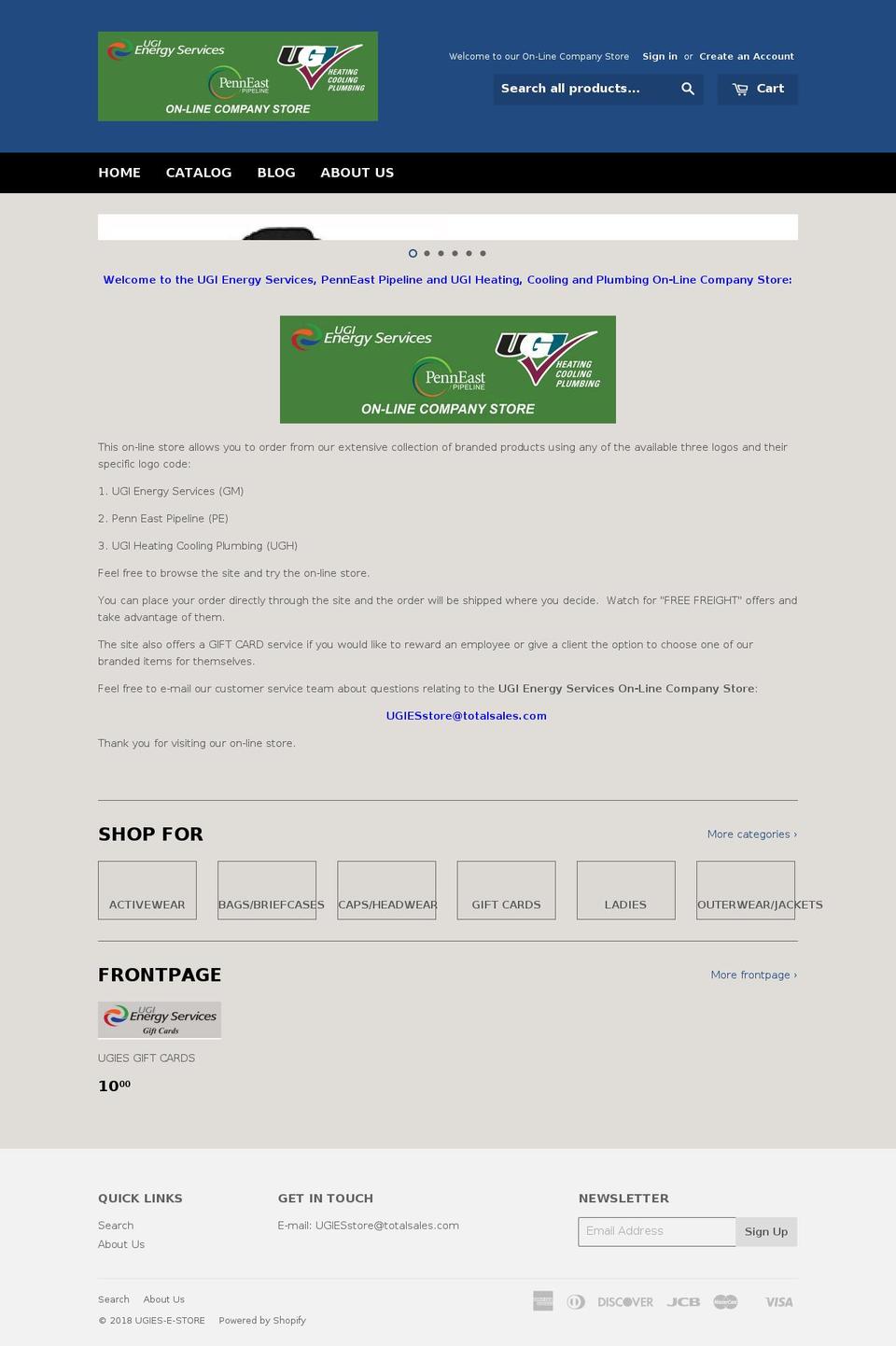 ugies-e-store.com — Shopify storefront screenshot