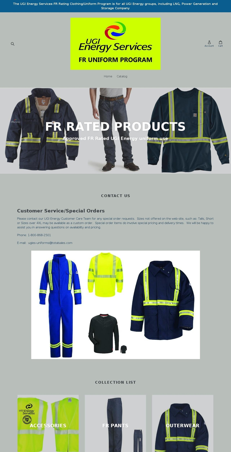 ugies-uniforms.com — Shopify storefront screenshot