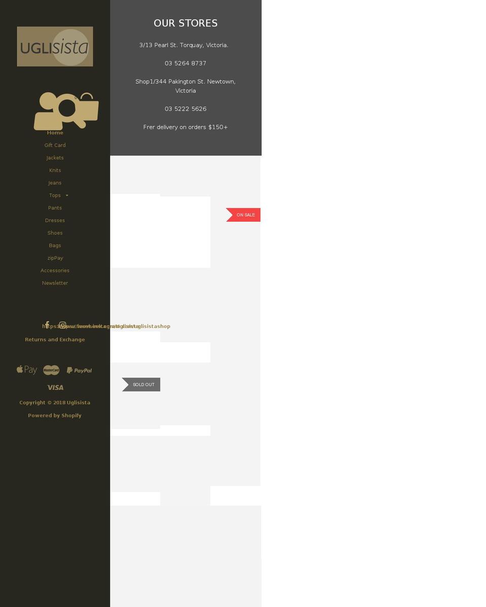 uglisistashop.com — Shopify storefront screenshot