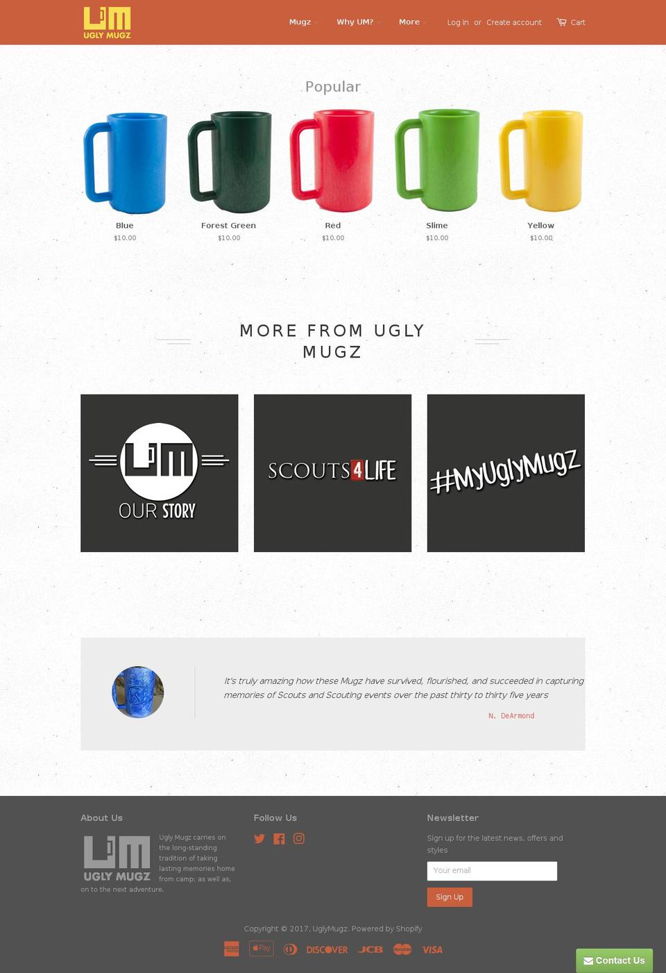 ugly-mugz.com shopify website screenshot