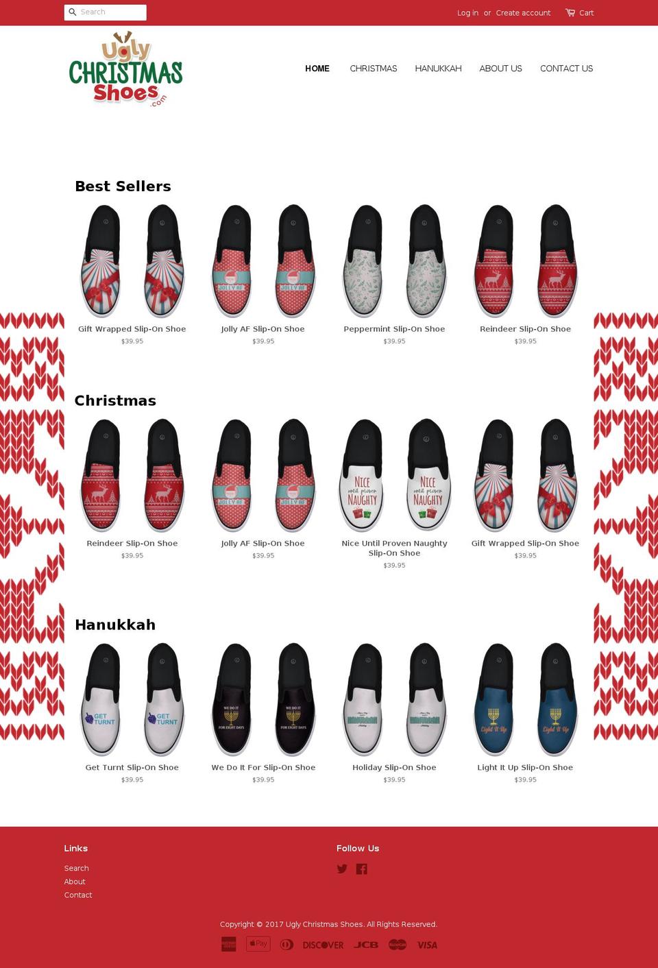 uglychristmasshoes.com — Shopify storefront screenshot