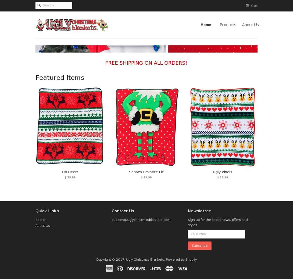 uglychristmasstuff.com shopify website screenshot