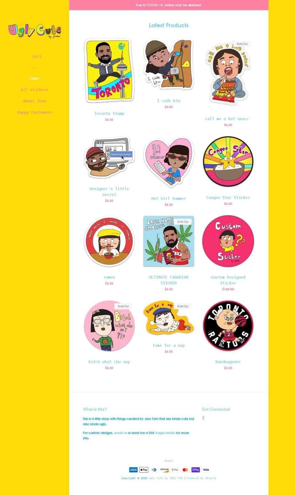 uglycute.life shopify website screenshot