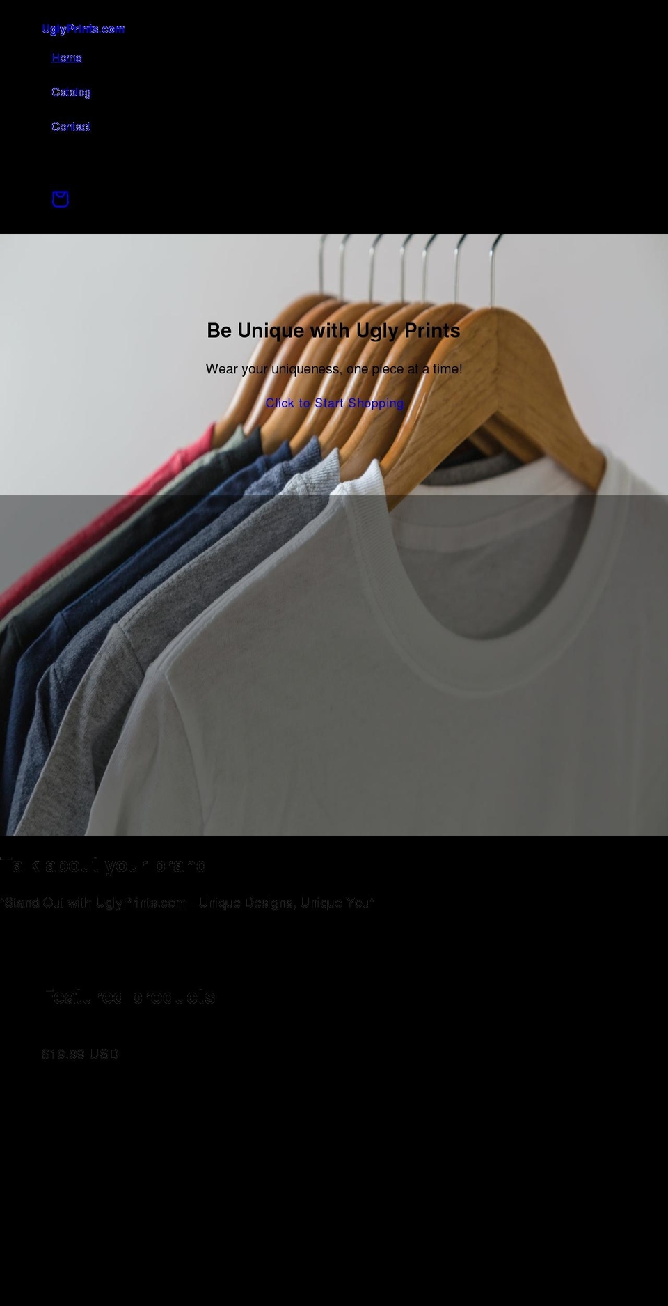 uglyprints.com shopify website screenshot