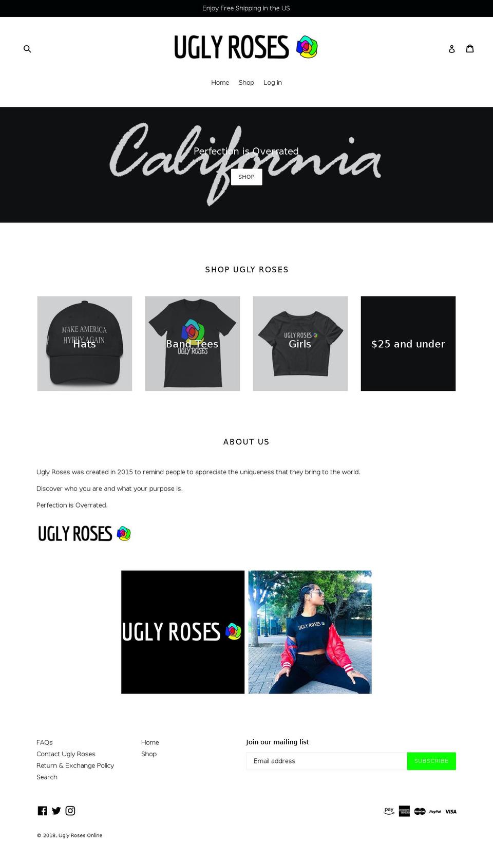 uglyroses.com shopify website screenshot