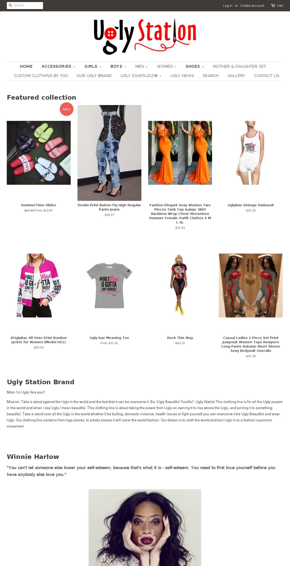 uglystation.com — Shopify storefront screenshot